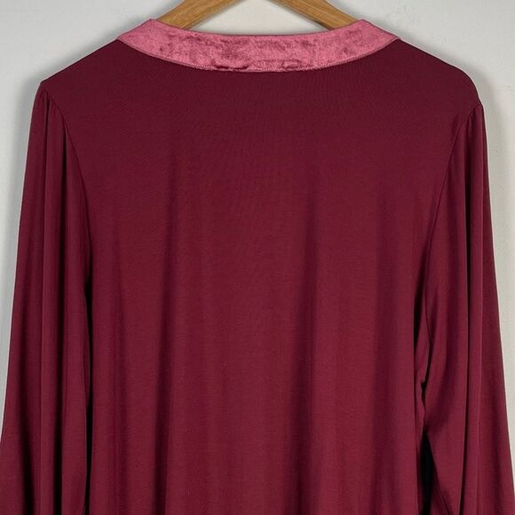 Soft Surroundings Adornment Velvet Trim Tunic Top‎ XL NEW Studded Jersey Knit - Picture 10 of 12